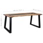 vidaXL Tavolo da Pranzo 180x90x75 cm in Legno Massello Acacia e Vetro vidaXL Tavolo da Pranzo 180x90x75 cm in Legno Massello Acacia e Vetro