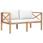 vidaXL Panca da Giardino con Cuscini Crema in Legno Massello di Teak vidaXL Panca da Giardino con Cuscini Crema in Legno Massello di Teak