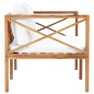 vidaXL Panca da Giardino con Cuscini Crema in Legno Massello di Teak vidaXL Panca da Giardino con Cuscini Crema in Legno Massello di Teak