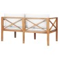 vidaXL Panca da Giardino con Cuscini Crema in Legno Massello di Teak vidaXL Panca da Giardino con Cuscini Crema in Legno Massello di Teak