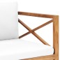 vidaXL Panca da Giardino con Cuscini Crema in Legno Massello di Teak vidaXL Panca da Giardino con Cuscini Crema in Legno Massello di Teak