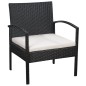 vidaXL Set Divani da Giardino 5 pz con Cuscini in Polyrattan Nero vidaXL Set Divani da Giardino 5 pz con Cuscini in Polyrattan Nero