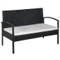 vidaXL Set Divani da Giardino 5 pz con Cuscini in Polyrattan Nero vidaXL Set Divani da Giardino 5 pz con Cuscini in Polyrattan Nero