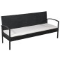 vidaXL Set Divani da Giardino 5 pz con Cuscini in Polyrattan Nero vidaXL Set Divani da Giardino 5 pz con Cuscini in Polyrattan Nero