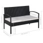 vidaXL Set Divani da Giardino 5 pz con Cuscini in Polyrattan Nero vidaXL Set Divani da Giardino 5 pz con Cuscini in Polyrattan Nero
