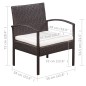 vidaXL Set Divani da Giardino 5 pz con Cuscini in Polyrattan Nero vidaXL Set Divani da Giardino 5 pz con Cuscini in Polyrattan Nero