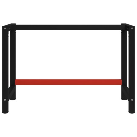 vidaXL Telaio per Banco da Lavoro in Metallo 120x57x79 cm Nero e Rosso