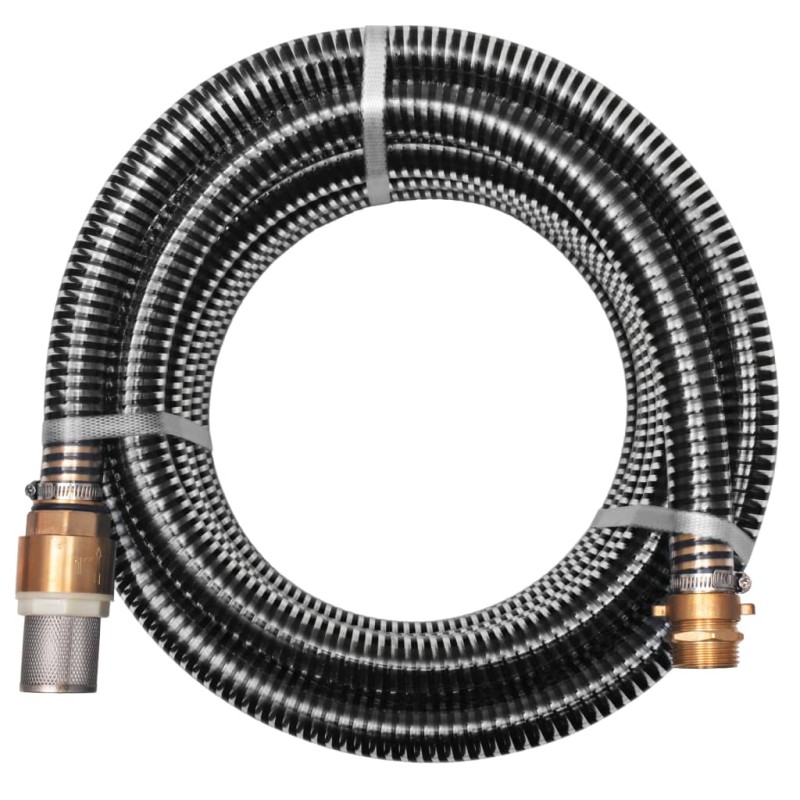 Tubo di Aspirazione con Connettori in Ottone 10 m 25 mm Nero Tubo di Aspirazione con Connettori in Ottone 10 m 25 mm Nero