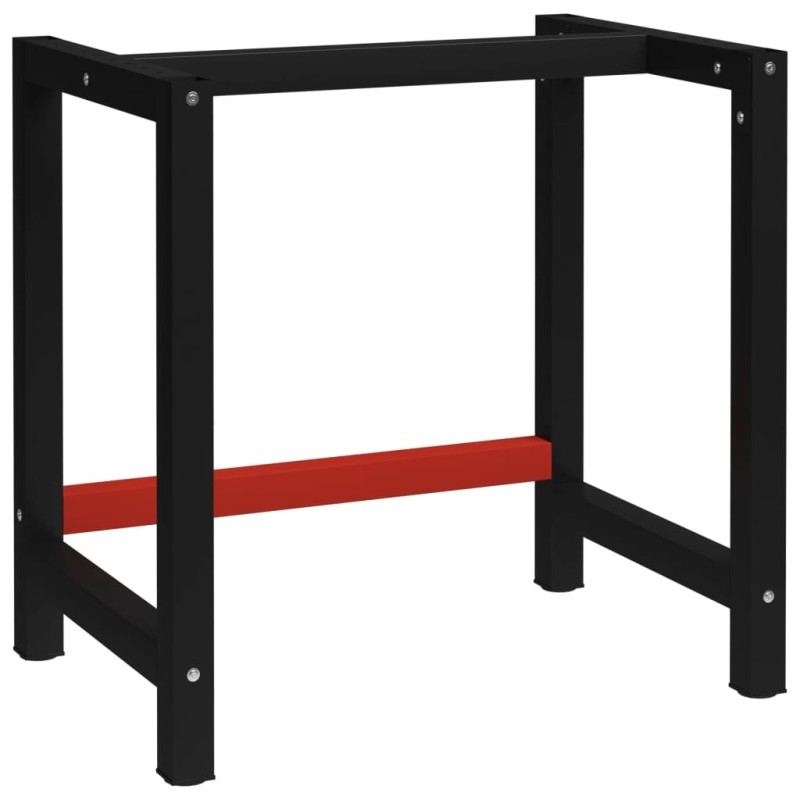 vidaXL Telaio per Banco da Lavoro in Metallo 80x57x79 cm Nero e Rosso vidaXL Telaio per Banco da Lavoro in Metallo 80x57x79 cm Nero e Rosso