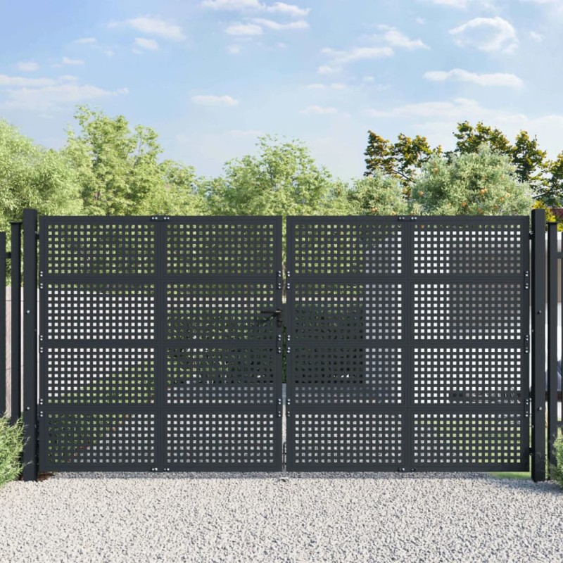 vidaXL Cancello Giardino Antracite 400x200 cm in Acciaio vidaXL Cancello Giardino Antracite 400x200 cm in Acciaio