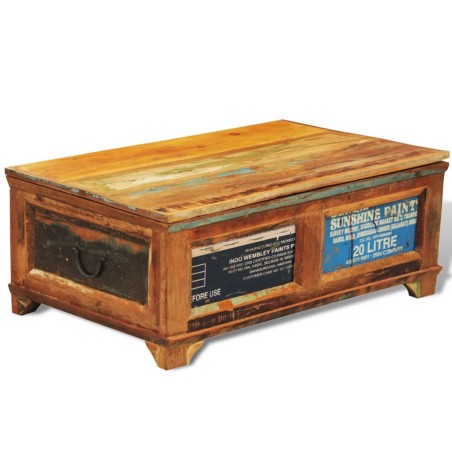 vidaXL Tavolino da Caffè con Stoccaggio Vintage in Legno di Recupero 