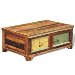 vidaXL Tavolino da Caffè con Stoccaggio Vintage in Legno di Recupero 