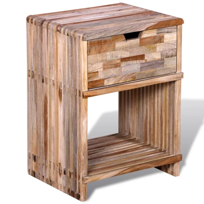 vidaXL Comodino con Cassetto in Legno di Recupero di Teak vidaXL Comodino con Cassetto in Legno di Recupero di Teak