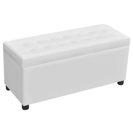 vidaXL Sgabello con Contenitore in Pelle Artificiale Bianco