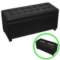 vidaXL Sgabello con Contenitore in Pelle Artificiale Nero vidaXL Sgabello con Contenitore in Pelle Artificiale Nero