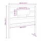 Testiera Letto Grigia 105,5x4x100 cm in Legno Massello di Pino