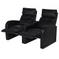 vidaXL Divano Reclinabile a 2 Posti con LED in Similpelle Nero vidaXL Divano Reclinabile a 2 Posti con LED in Similpelle Nero