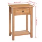 vidaXL Tavolo Consolle 50x32x75 cm in Massello di Rovere vidaXL Tavolo Consolle 50x32x75 cm in Massello di Rovere