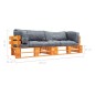 Divani da Giardino su Pallet 2 pz Cuscini Grigi in Legno Pino Divani da Giardino su Pallet 2 pz Cuscini Grigi in Legno Pino