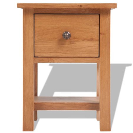 vidaXL Comodino 36x30x47 cm in Legno Massello di Rovere