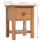 vidaXL Comodino 36x30x47 cm in Legno Massello di Rovere vidaXL Comodino 36x30x47 cm in Legno Massello di Rovere