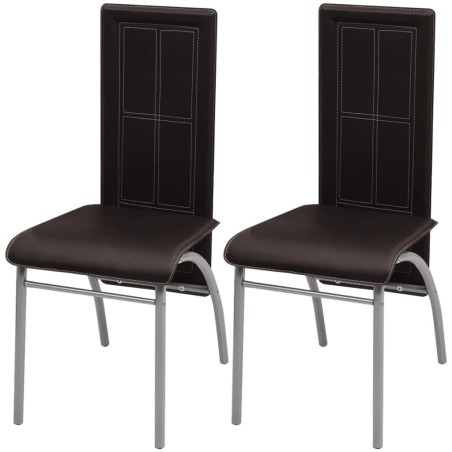 vidaXL Sedie da Pranzo 2 pz Marroni in Similpelle