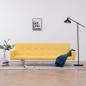 vidaXL Divano Letto con Braccioli Giallo in Poliestere