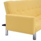 vidaXL Divano Letto con Braccioli Giallo in Poliestere