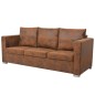 vidaXL Divano a 3 Posti 191x73x82 cm in Pelle Scamosciata Artificiale vidaXL Divano a 3 Posti 191x73x82 cm in Pelle Scamosciata Artificiale