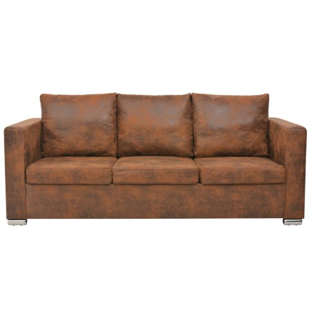 vidaXL Divano a 3 Posti 191x73x82 cm in Pelle Scamosciata Artificiale