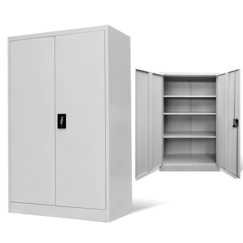 vidaXL Armadio per Ufficio 90x40x140 cm in Acciaio Grigio vidaXL Armadio per Ufficio 90x40x140 cm in Acciaio Grigio