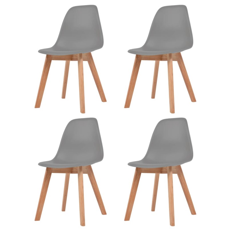 vidaXL Sedie da Pranzo 4 pz Grigie in Plastica vidaXL Sedie da Pranzo 4 pz Grigie in Plastica