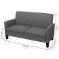 vidaXL Divano a 2 Posti 135x65x76 cm Grigio Scuro vidaXL Divano a 2 Posti 135x65x76 cm Grigio Scuro