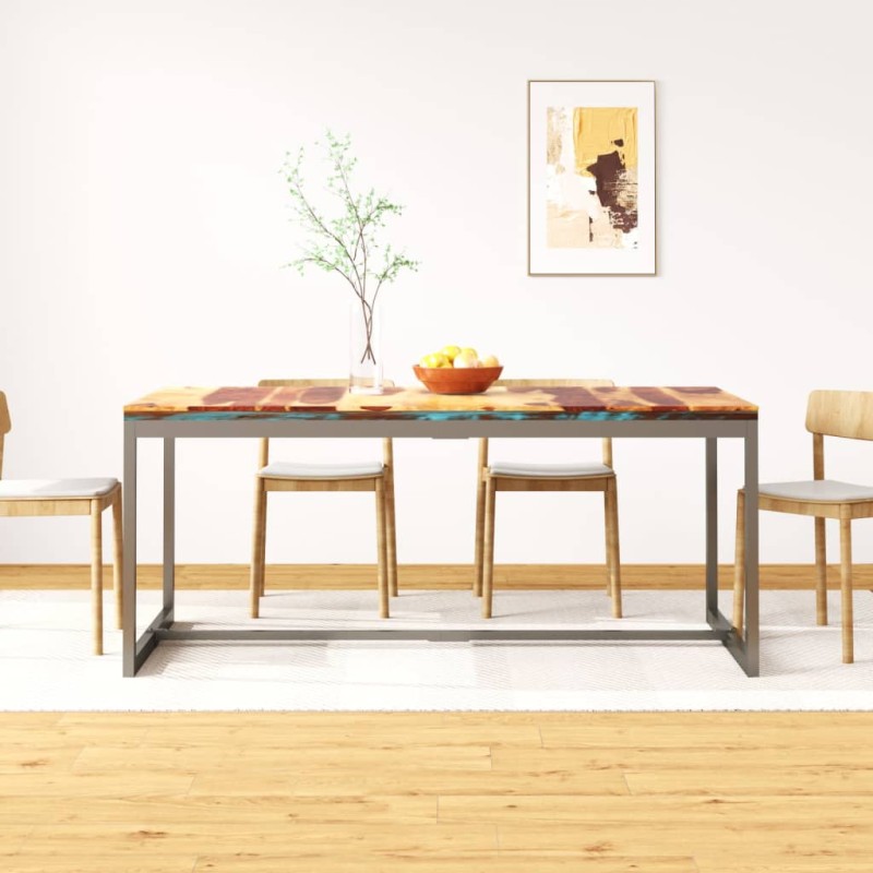 vidaXL Tavolo da Pranzo in Legno Massello di Sheesham e Acciaio 180 cm vidaXL Tavolo da Pranzo in Legno Massello di Sheesham e Acciaio 180 cm