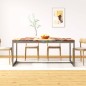 vidaXL Tavolo da Pranzo in Legno Massello di Sheesham e Acciaio 180 cm vidaXL Tavolo da Pranzo in Legno Massello di Sheesham e Acciaio 180 cm