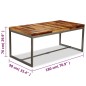 vidaXL Tavolo da Pranzo in Legno Massello di Sheesham e Acciaio 180 cm vidaXL Tavolo da Pranzo in Legno Massello di Sheesham e Acciaio 180 cm