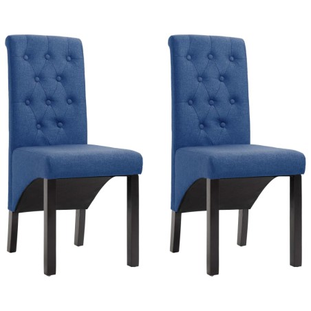 vidaXL Sedie da Pranzo 2 pz Blu in Tessuto