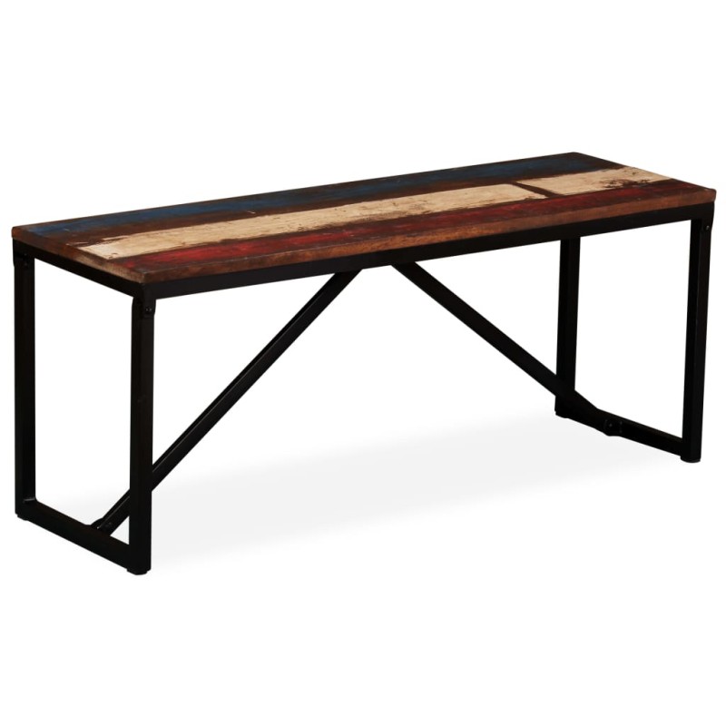 vidaXL Panca in Legno Massello di Recupero 110x35x45 cm vidaXL Panca in Legno Massello di Recupero 110x35x45 cm
