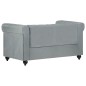 vidaXL Divano Chesterfield a 2 Posti Grigio in Vera Pelle vidaXL Divano Chesterfield a 2 Posti Grigio in Vera Pelle
