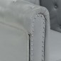 vidaXL Divano Chesterfield a 2 Posti Grigio in Vera Pelle vidaXL Divano Chesterfield a 2 Posti Grigio in Vera Pelle