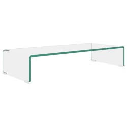 vidaXL Mobile/Rialzo Porta TV in Vetro Trasparente 70x30x13 cm