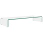 vidaXL Mobile/Rialzo Porta TV in Vetro Trasparente 90x30x13 cm vidaXL Mobile/Rialzo Porta TV in Vetro Trasparente 90x30x13 cm