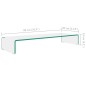 vidaXL Mobile/Rialzo Porta TV in Vetro Trasparente 90x30x13 cm vidaXL Mobile/Rialzo Porta TV in Vetro Trasparente 90x30x13 cm