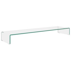 vidaXL Mobile/Rialzo Porta TV in Vetro Trasparente 120x30x13 cm