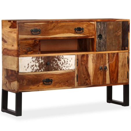 vidaXL Credenza in Legno Massello di Sheesham 115x30x80 cm