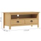 vidaXL Mobile Porta TV Hill Marrone Miele 110x40x47 cm Legno di Pino vidaXL Mobile Porta TV Hill Marrone Miele 110x40x47 cm Legno di Pino