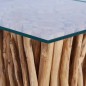 vidaXL Tavolino da Caffè Ripiano in Vetro 66x66x40 cm in Legno di Teak vidaXL Tavolino da Caffè Ripiano in Vetro 66x66x40 cm in Legno di Teak