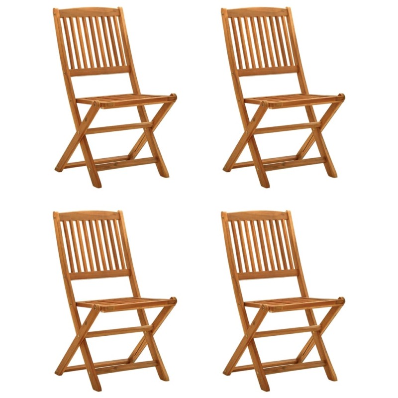vidaXL Sedie da Giardino Pieghevoli 4pz in Legno Massello di Eucalipto vidaXL Sedie da Giardino Pieghevoli 4pz in Legno Massello di Eucalipto