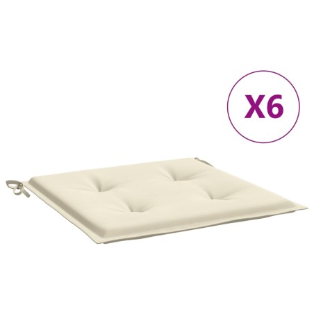 vidaXL Cuscini per Sedia 6 pz Crema 40x40x3 cm in Tessuto Oxford