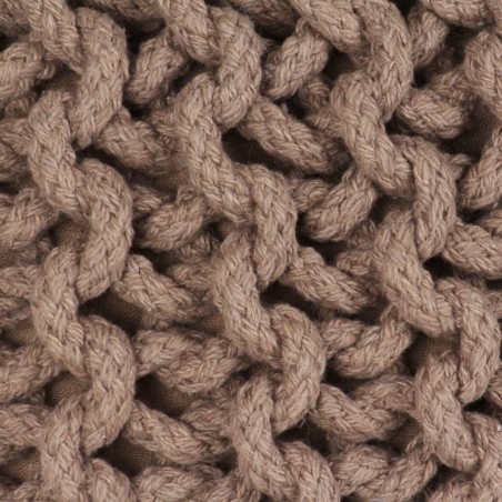 vidaXL Pouf Lavorato a Maglia in Cotone 50x35 cm Marrone